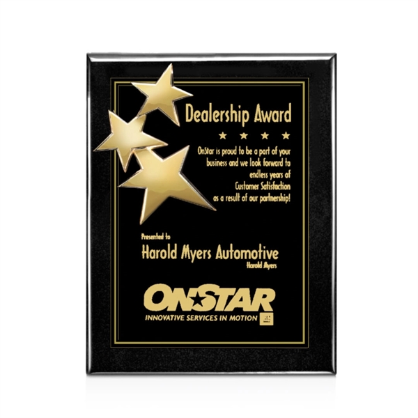 High gloss piano finish plaque, black / gold.... from ASI 84592 St Regis Group / St Regis