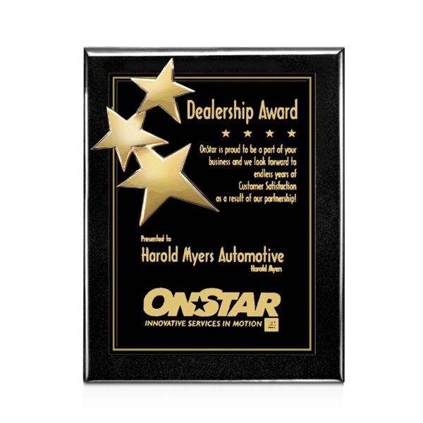 High gloss piano finish plaque, black / gold.... from ASI 84592 St Regis Group / St Regis