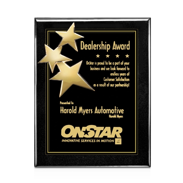 High gloss piano finish plaque, black / gold.... from ASI 84592 St Regis Group / St Regis