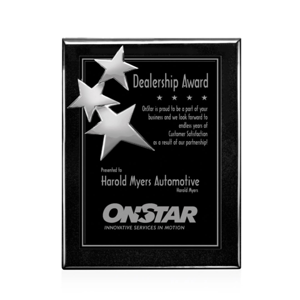 High gloss piano finish plaque, black / chrome.... from ASI 84592 St Regis Group / St Regis