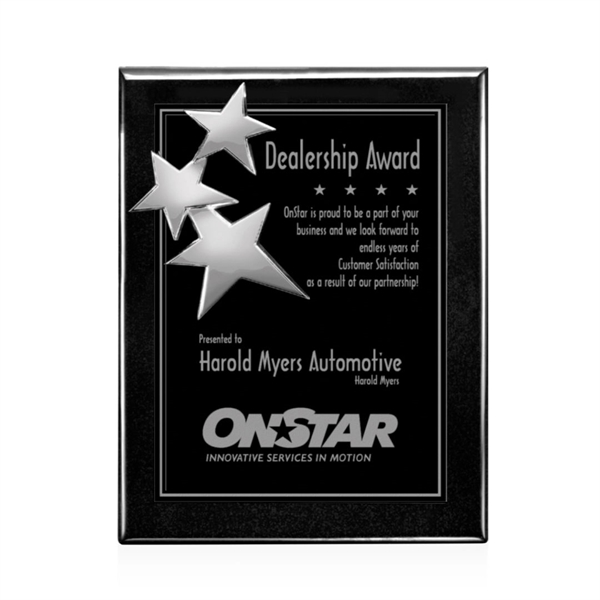 High gloss piano finish plaque, black / chrome.... from ASI 84592 St Regis Group / St Regis