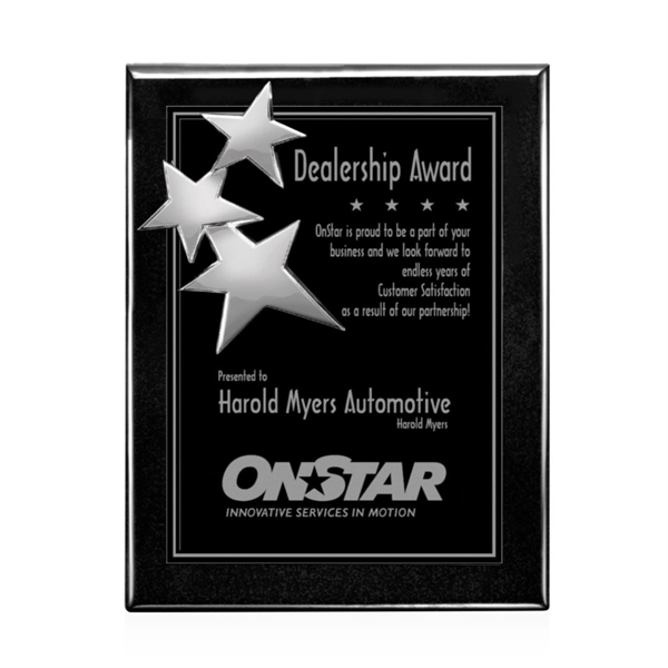 High gloss piano finish plaque, black / chrome.... from ASI 84592 St Regis Group / St Regis