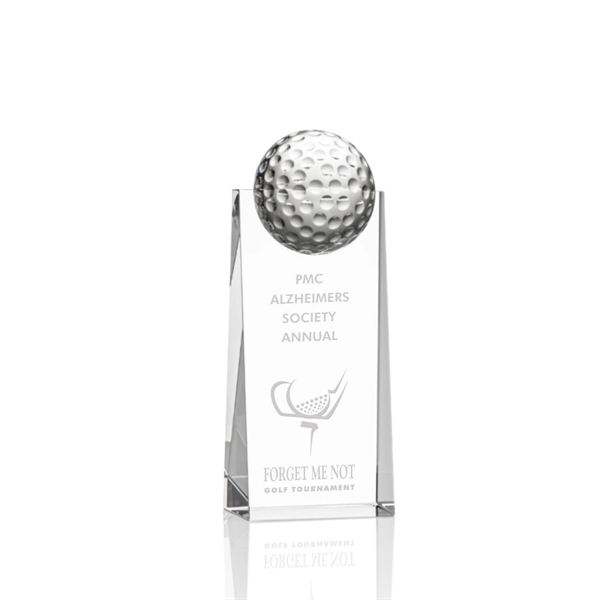 Optical crystal golf tower award topped with a golf ball.... from ASI 84592 St Regis Group / St Regis