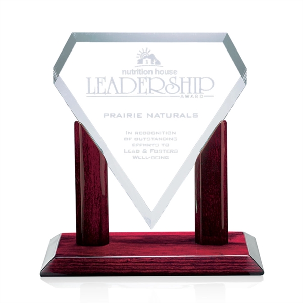 Starfire flat top diamond shape award with piano finished rosewood base.... from ASI 84592 St Regis Group / St Regis