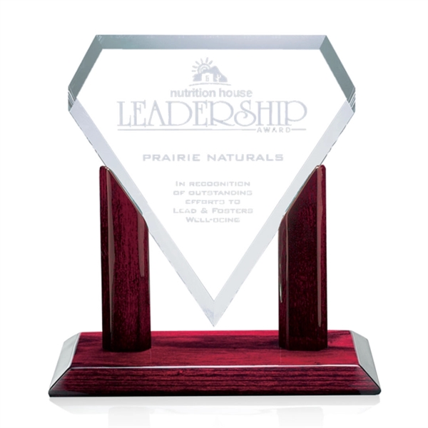 Starfire flat top diamond shape award with piano finished rosewood base.... from ASI 84592 St Regis Group / St Regis