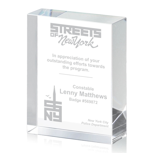 The York Award features a clear cut Optical Crystal rectangle.... from ASI 84592 St Regis Group / St Regis