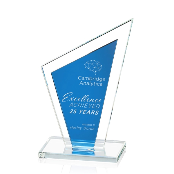 The striking clear and solid blue crystal sculpture of the Milton... from ASI 84592 St Regis Group / St Regis