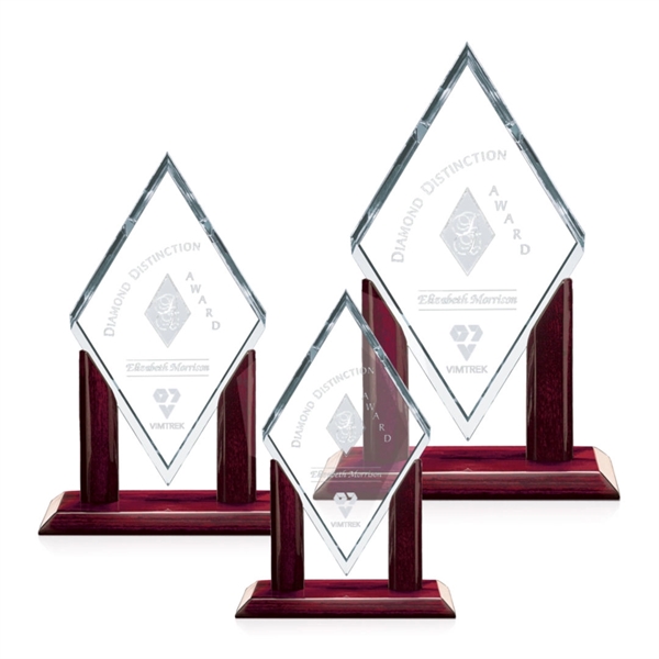 Diamond shape starfire award with a rosewood base.... from ASI 84592 St Regis Group / St Regis