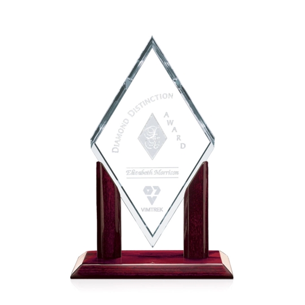 Diamond shape starfire award with a rosewood base.... from ASI 84592 St Regis Group / St Regis