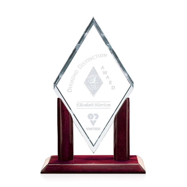 Diamond shape starfire award with a rosewood base.... from ASI 84592 St Regis Group / St Regis