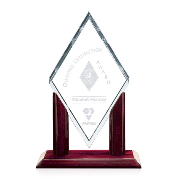Diamond shape starfire award with a rosewood base.... from ASI 84592 St Regis Group / St Regis
