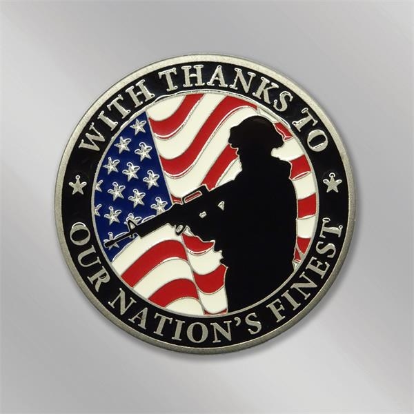 Die struck brass coins with a variety of options and upgrades.... from ASI 55610 Gempire/Floral Promotions