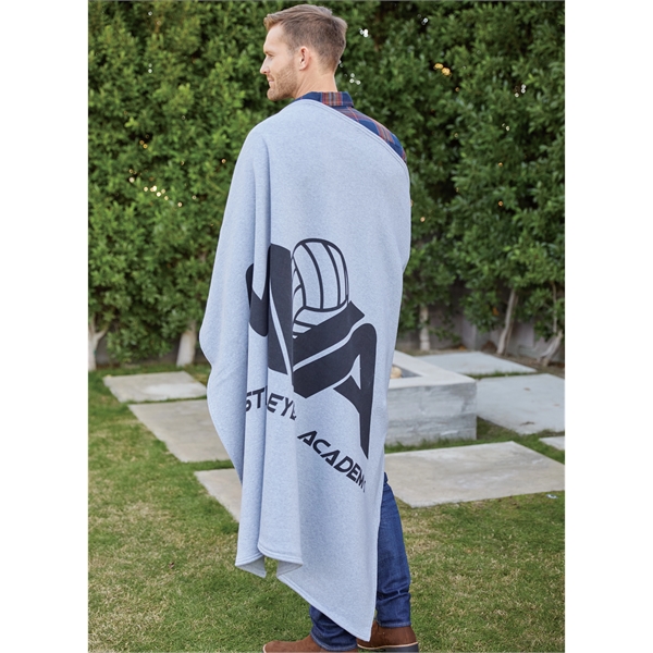 Stonehouse Sweatshirt Blanket in athletic gray only, rolled and tied with... from ASI 91605 Towel Specialties / Cobblestone Mills