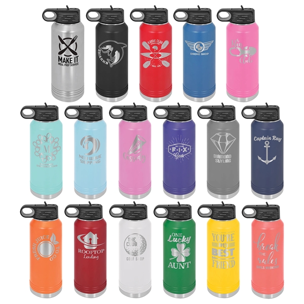 10.3 x 3.7" Laser engraved 30 oz Polar water bottle.... from ASI 92531 Unique Custom Products / UCP