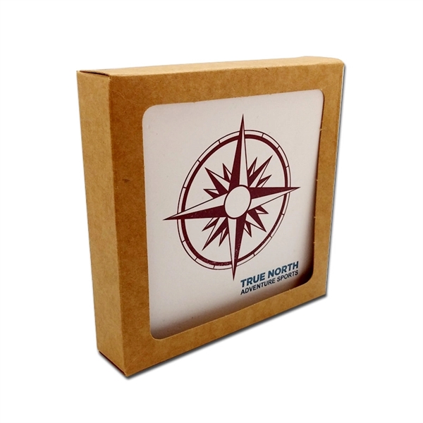 Set of two 4" x 4" sandstone coaster with ultra vivid... from ASI 72521 Morris Magnets / Laser Cuts