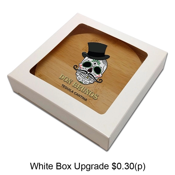 Set of 2 bamboo-wood coasters with customization.... from ASI 72521 Morris Magnets / Laser Cuts