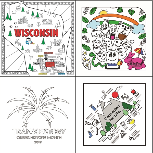 22" x 22" square cotton bandanna with DIY decoration - pens,... from ASI 44020 Bandanna Promotions By CARO-LINE / Bandanna Promotions