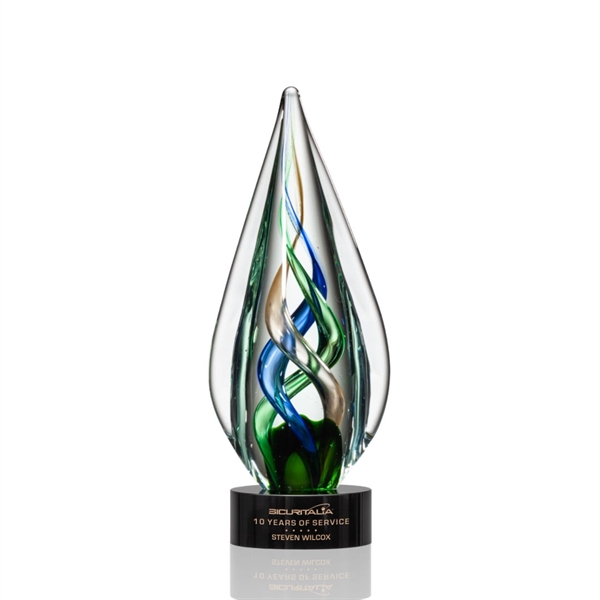 The abstract Mulino Award features Emerald, Sapphire, and Bronze ribbons intertwined... from ASI 84592 St Regis Group / St Regis