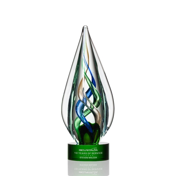 The abstract Mulino Award features Emerald, Sapphire, and Bronze ribbons intertwined... from ASI 84592 St Regis Group / St Regis