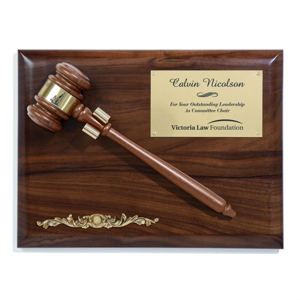 Removable walnut gavel plaque, 9" x 12".... from ASI 84592 St Regis Group / R S Owens & Co Inc