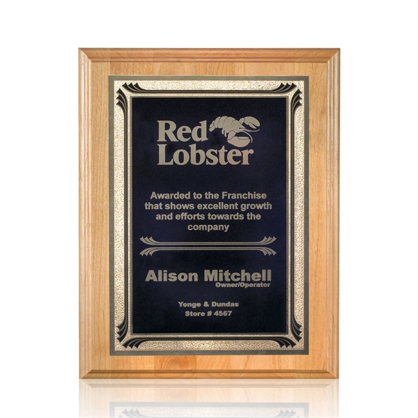 Red alder wall plaque with a Sonata plate.... from ASI 84592 St Regis Group / St Regis