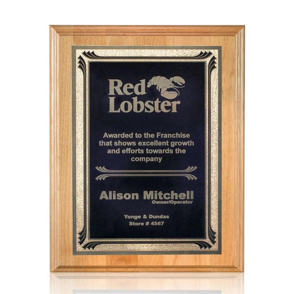 Red alder wall plaque with a Sonata plate.... from ASI 84592 St Regis Group / St Regis