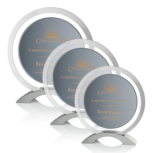 The smoke black crystal disk is mounted to a clear crystal... from ASI 84592 St Regis Group / St Regis