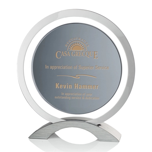 The smoke black crystal disk is mounted to a clear crystal... from ASI 84592 St Regis Group / St Regis