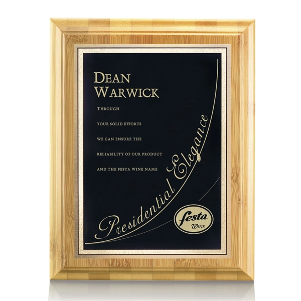 Wall plaque with bamboo wood backing and plate.... from ASI 84592 St Regis Group / St Regis