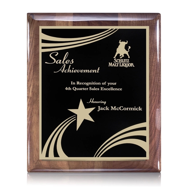 High gloss walnut wall plaque with a Marietta plate.... from ASI 84592 St Regis Group / St Regis