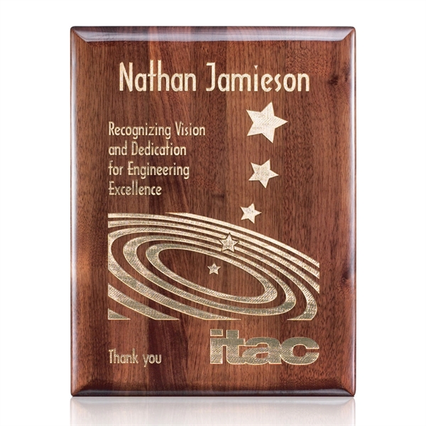 Elegant Laser Etch into a High-Gloss Walnut Plaque... from ASI 84592 St Regis Group / St Regis