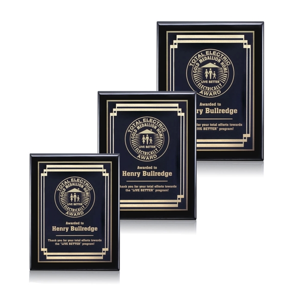 High gloss piano finish black wall plaque with a plate.... from ASI 84592 St Regis Group / St Regis