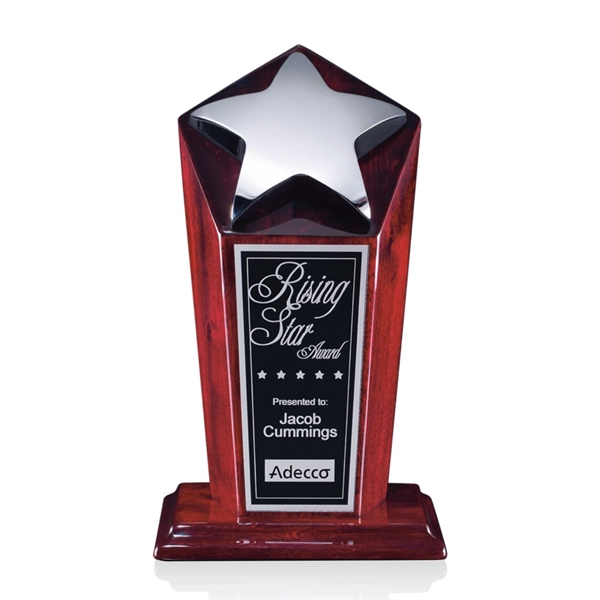 Chrome star award on piano finish rosewood pillar style base.... from ASI 84592 St Regis Group / St Regis