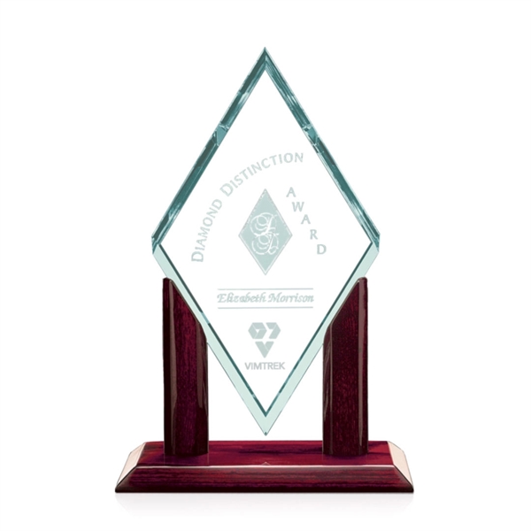 Diamond shape jade award with rosewood base.... from ASI 84592 St Regis Group / St Regis