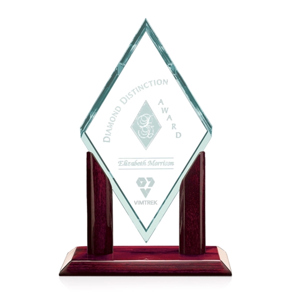 Diamond shape jade award with rosewood base.... from ASI 84592 St Regis Group / St Regis