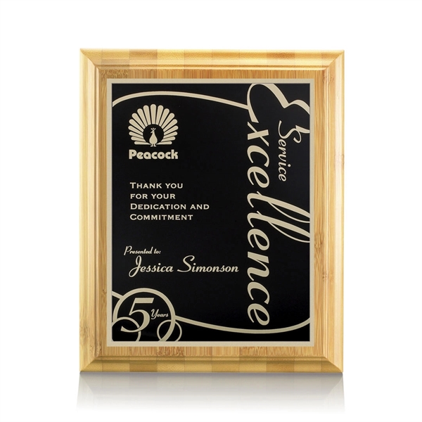 Eco-friendly natural bamboo wall plaque with a Marietta plate.... from ASI 84592 St Regis Group / St Regis