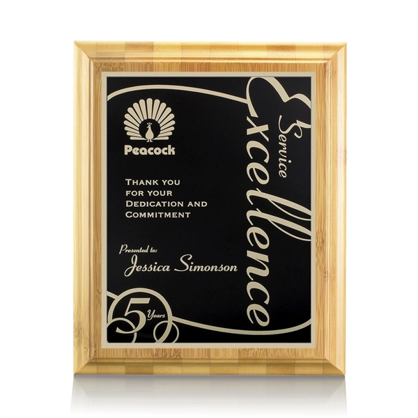 Eco-friendly natural bamboo wall plaque with a Marietta plate.... from ASI 84592 St Regis Group / St Regis