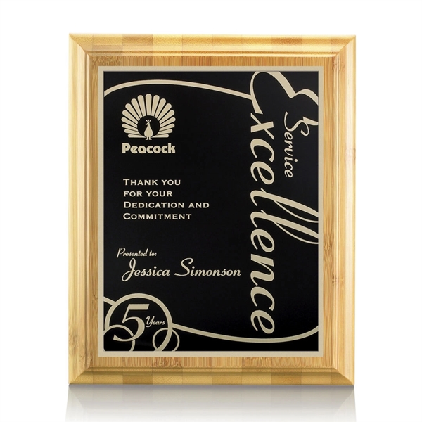 Eco-friendly natural bamboo wall plaque with a Marietta plate.... from ASI 84592 St Regis Group / St Regis