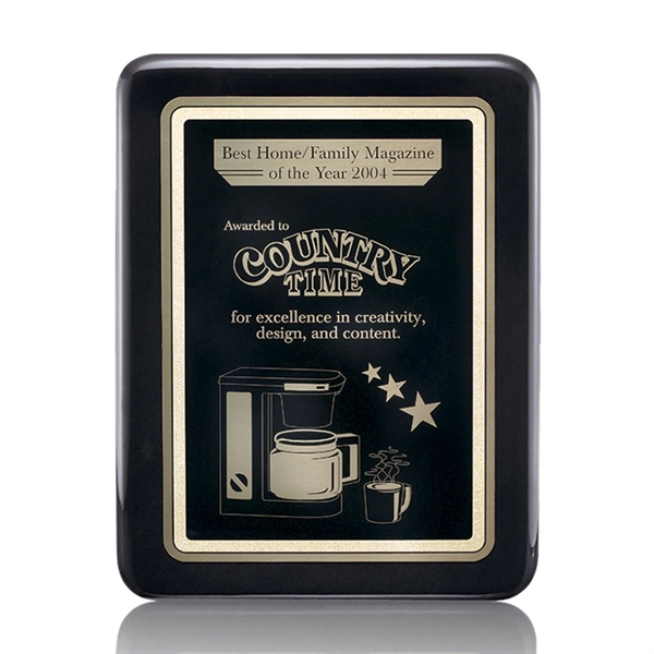 Black wall plaque with rounded corners and a solid brass plate.... from ASI 84592 St Regis Group / St Regis