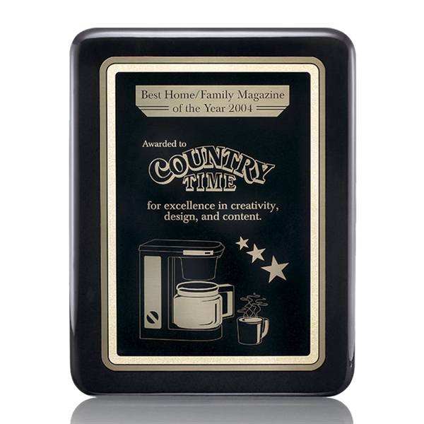 Black wall plaque with rounded corners and a solid brass plate.... from ASI 84592 St Regis Group / St Regis