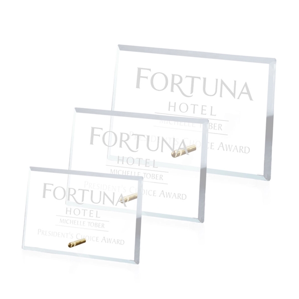 Horizontal rectangle shaped starfire/gold award.... from ASI 84592 St Regis Group / Prestige Glass