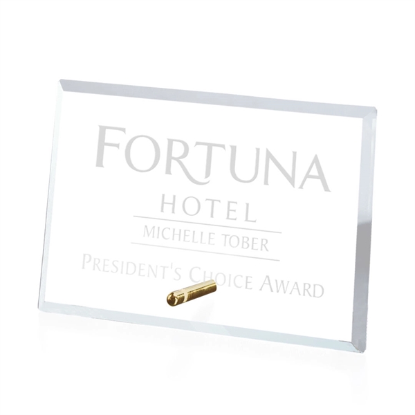 Horizontal rectangle shaped starfire/gold award.... from ASI 84592 St Regis Group / Prestige Glass