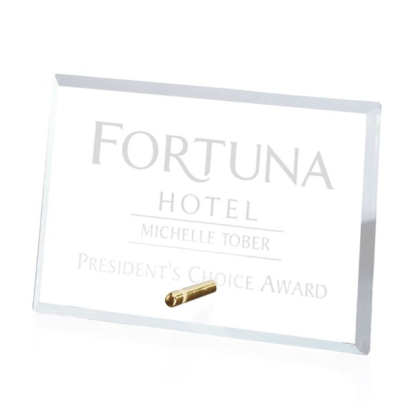 Horizontal rectangle shaped starfire/gold award.... from ASI 84592 St Regis Group / Prestige Glass