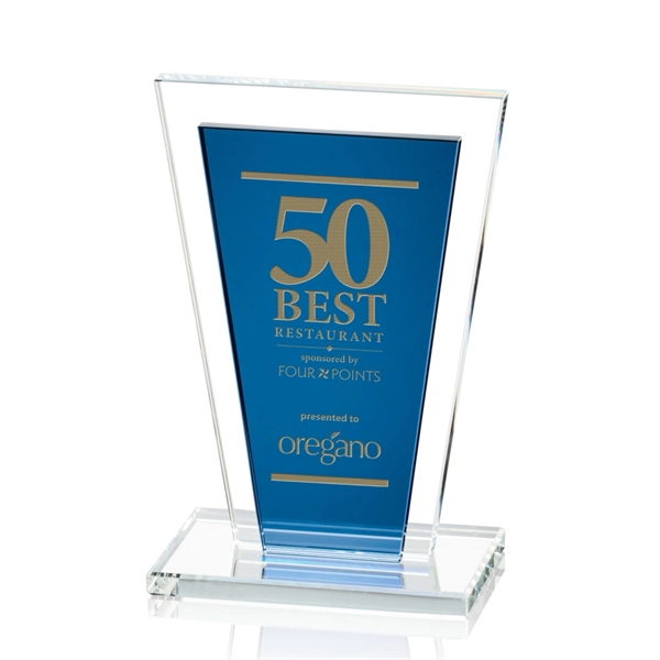 The solid blue trapezoidal crystal shape of the Heckel is surrounded... from ASI 84592 St Regis Group / St Regis