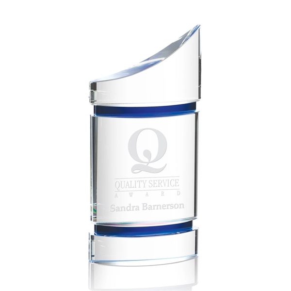 Magnificent Optical Crystal award with curved front and Blue Optical Crystal... from ASI 84592 St Regis Group / St Regis