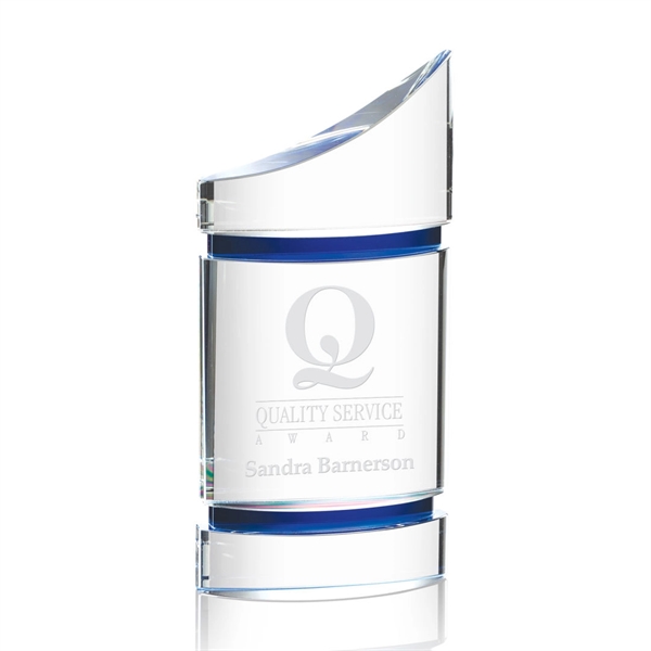 Magnificent Optical Crystal award with curved front and Blue Optical Crystal... from ASI 84592 St Regis Group / St Regis