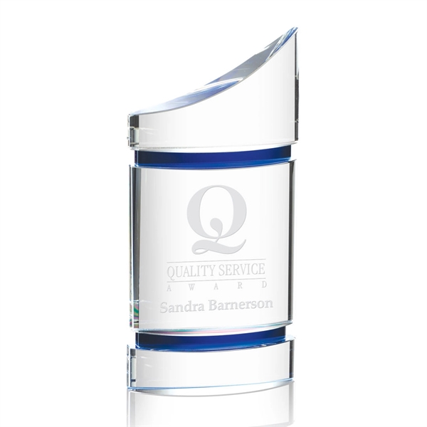 Magnificent Optical Crystal award with curved front and Blue Optical Crystal... from ASI 84592 St Regis Group / St Regis