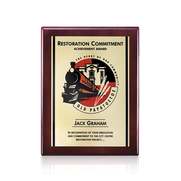 Rosewood high gloss piano finish plaque with gold AstroSub plate.... from ASI 84592 St Regis Group / St Regis