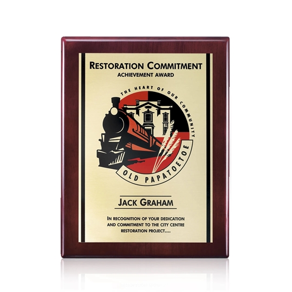 Rosewood high gloss piano finish plaque with gold AstroSub plate.... from ASI 84592 St Regis Group / St Regis