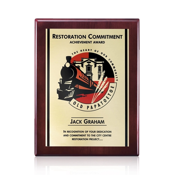 Rosewood high gloss piano finish plaque with gold AstroSub plate.... from ASI 84592 St Regis Group / St Regis